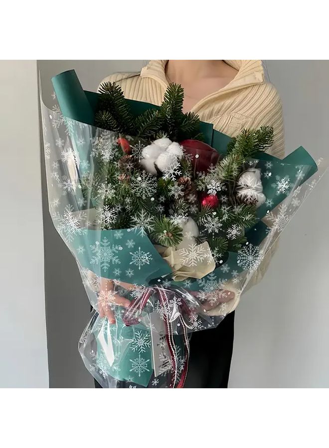 لفافة تغليف سيلوفان بولي بروبيلين شفافة لسلال الهدايا وترتيبات الزهور الميلادية - Image 4